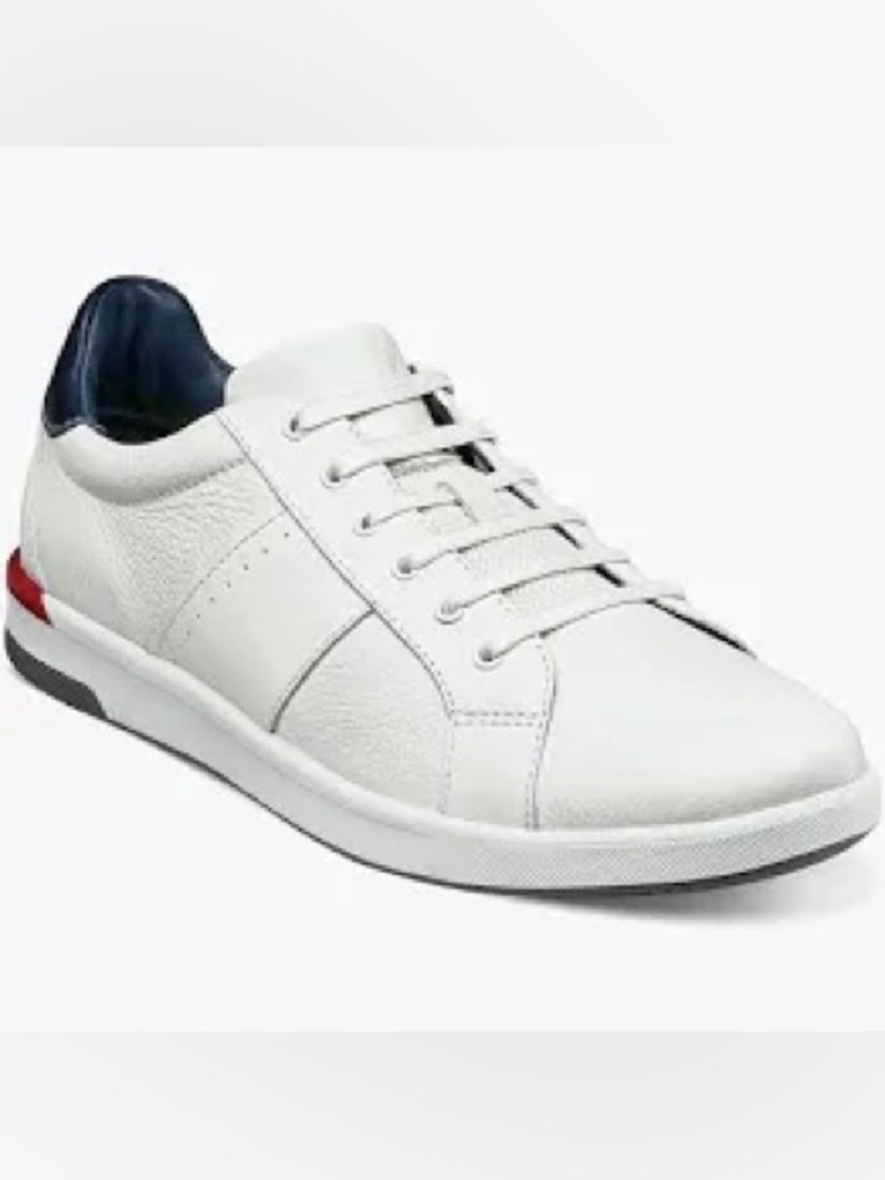NEW Florsheim Mens Leather White Sneakers